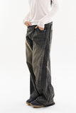 Tuel side wing wide denim pants