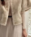 Benuz Eco Fur Mink Semi Polar Zip-Up Jacket