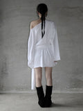Ille One-Shoulder Knot Long T-Shirt