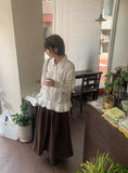 Sherinlen Shirring Collar Neck Blouse