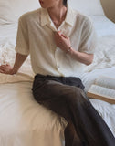 Robin Hairy Collared Short Sleeve Cardigan
