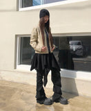 For Unbalanced Banding Layered Midi Skirt