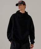 Divide neck up brushed hoodie