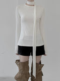 Scarf Round Slim Long Sleeve Tee