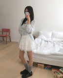 Sharid Check Frill Mini Skirt