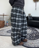 Kale Check Wide Banding Pants