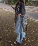 Poin Track Reverse Balloon Denim Pants