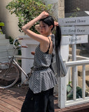 Witty Stripe Flare Halter Sleeveless