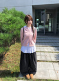 Ser Flower Wide Banding Long Pants