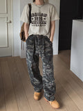 Pattern rivet pintuck balloon cargo pants