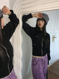 [Brushed Lining] Mute Tto Slim Crop Long Sleeve Hoodie Zip Up