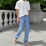 From Straight Denim Pants