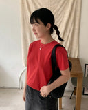 Shotani Color Basic Crop Short Sleeve Tee