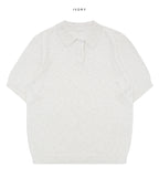 Simon Boucle Collar Short Sleeve Knit