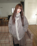 Deen high-neck quilted fur suede mustang jumper