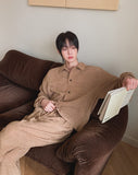 Ruko Crease Balloon Jacket Pants Set