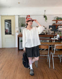 Gyubol Denim Banding Tiered Skirt