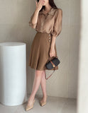 Charlotte See-Through Collar Three Quarter Blouse