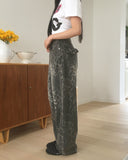 Ponte Leopard Back Pocket Wide Pants