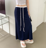 Color Matching Layered Maxi H-line Long Skirt