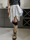 Foldy Unbalanced Shibori Strap Skirt