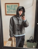 Mock Duffle Hooded Short Coat