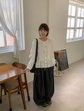 [unisex] Ridello Pintuck Rivet Banding Wide Pants