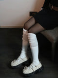 See-through two-tone knee-high socks