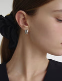 Ice Cushion (W) Wide One-Touch Earrings