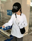 Cooing Ribbon Printing Long Sleeve Tee
