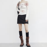 Sehi Printed Off-Shoulder T-Shirt