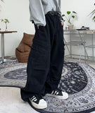 Clue Wide Cargo Denim Pants