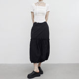 Polena Lace Shirring Long Skirt
