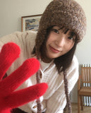 Somb Gold Pendant Angora Touch Hole Finger Gloves