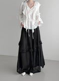 Plumel Ruffle V-Neck Blouse