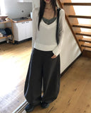 [Fake Layered] Ridan Lace Slim-Fit Layered Long-Sleeve T-Shirt