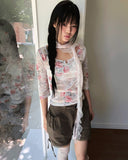 Lewell Flower Three Quarter T-shirt