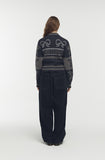 [2-WAY] RIBBON CROP Knit Zip-up