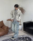 Feline washed cargo denim pants
