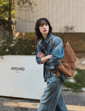 Flood cat brush western denim shirt