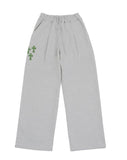 Front TRIPLE CROSS Embroidered Training Pintuck Wide Pants