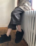 Mekun Roll-up Wide Cotton Pants