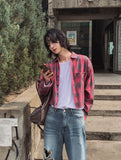 Heb Check Crop Cutting Shirt