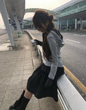 Loseo Dot Lace Banding Midi Skirt