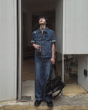 Pura Pintuck Strap Denim Pants