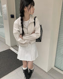 Yeonu basic pin tuck pleated skirt