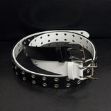 Rat Double Eyelet Long Leather Belt