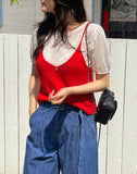 [Bustier set] Bier Layered Short Sleeve Knit