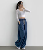 Folding Balloon Wide Banding Training Pants