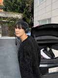 Ethnic fur cardigan